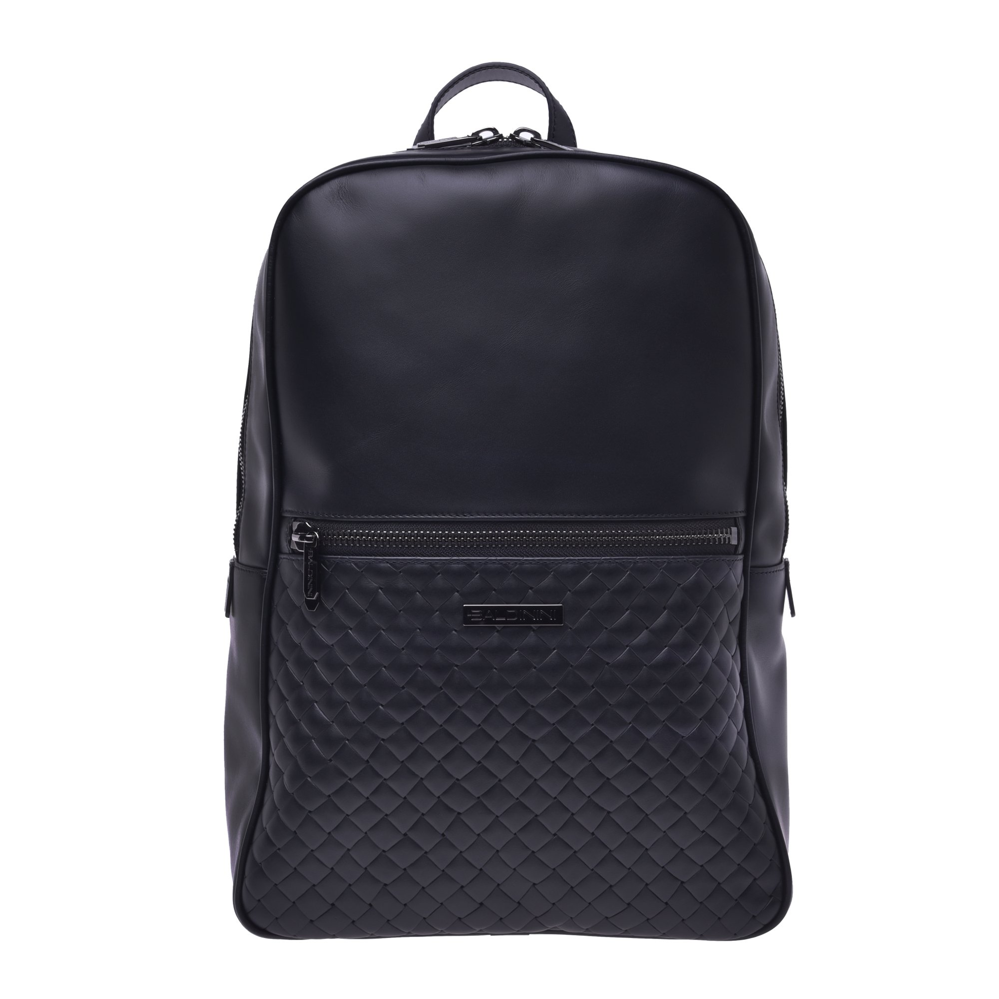 Backpack in black woven leather image