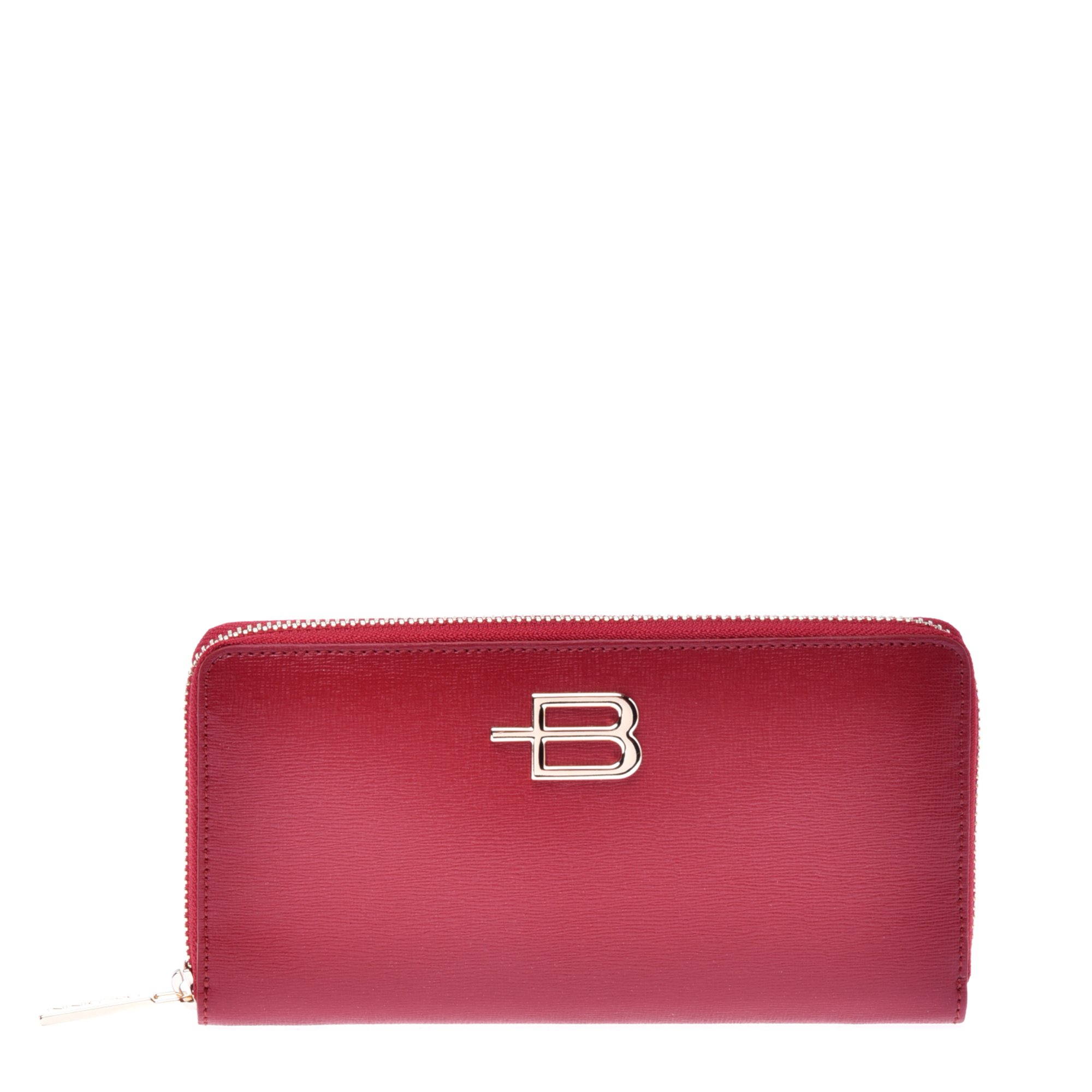 Wallet in red saffiano with zip image