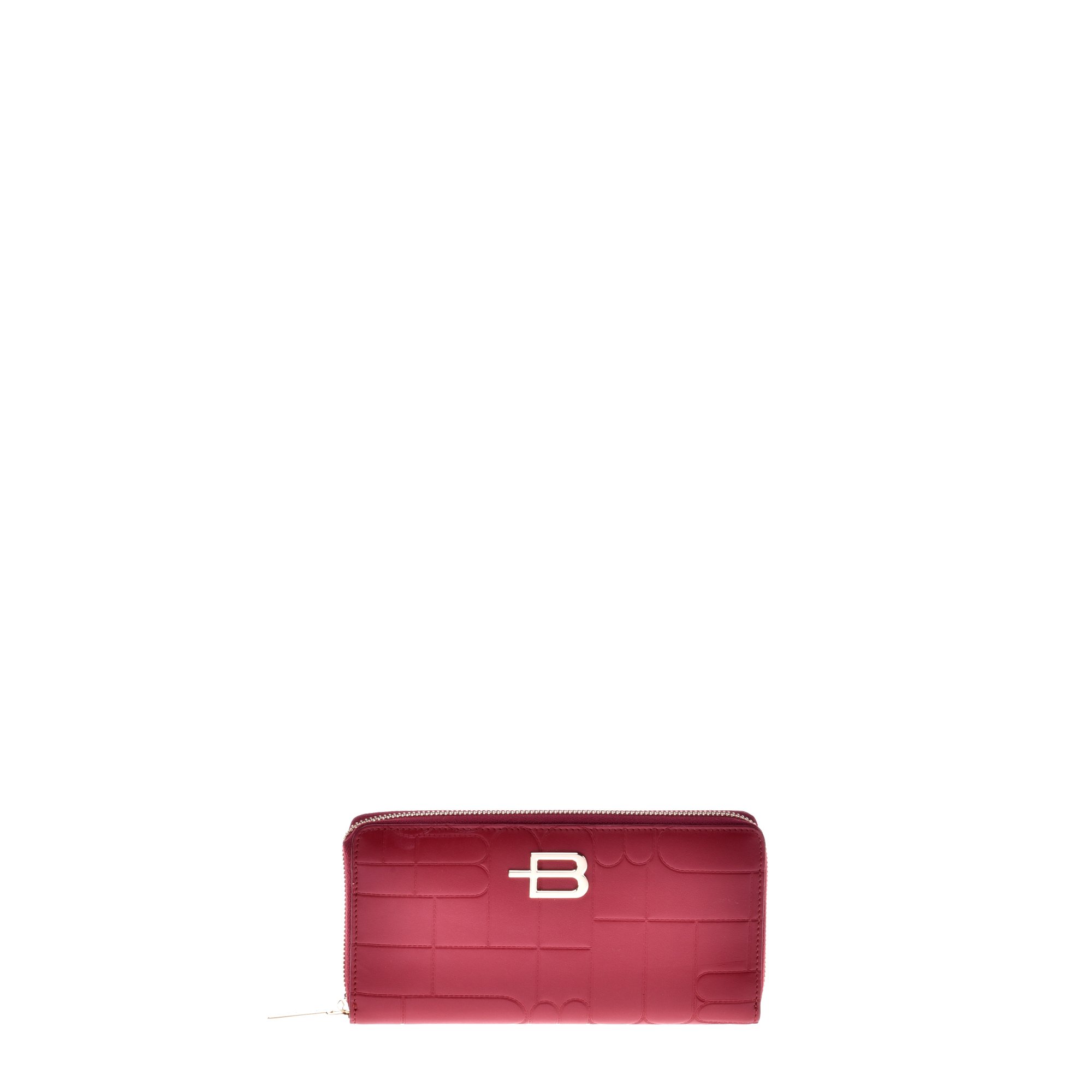 Red leather zipped wallet