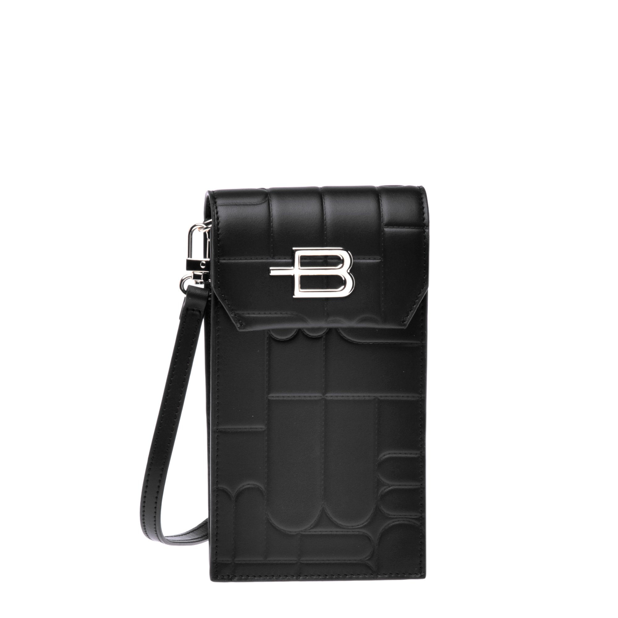 Phone holder in black monogram leather image
