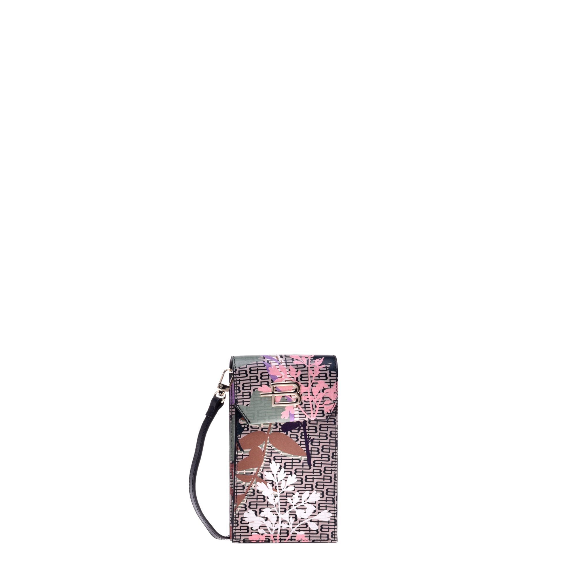 Wallet with shoulder strap in multi-coloured calfskin image