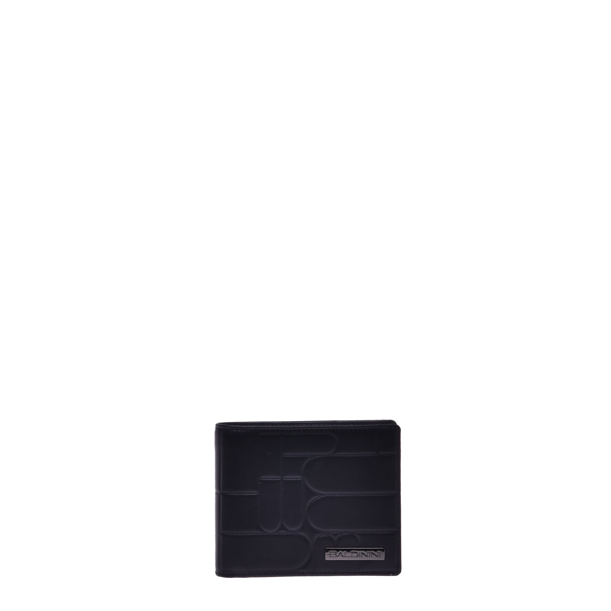 Document holder in black quilted leather with monogram image