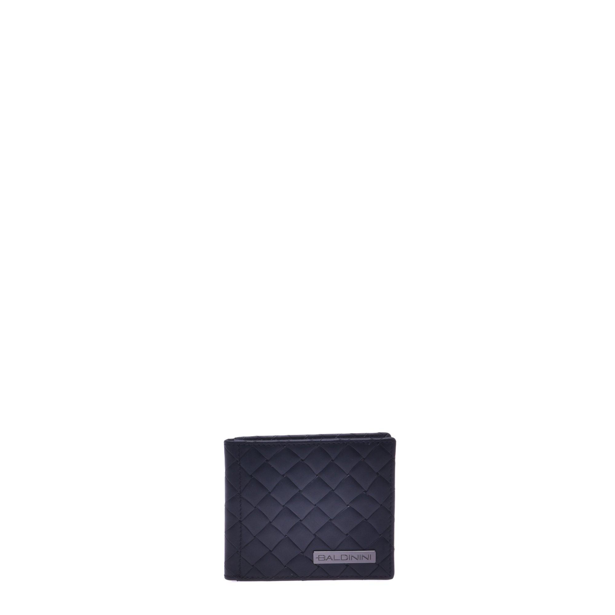 Black woven leather cardholder image