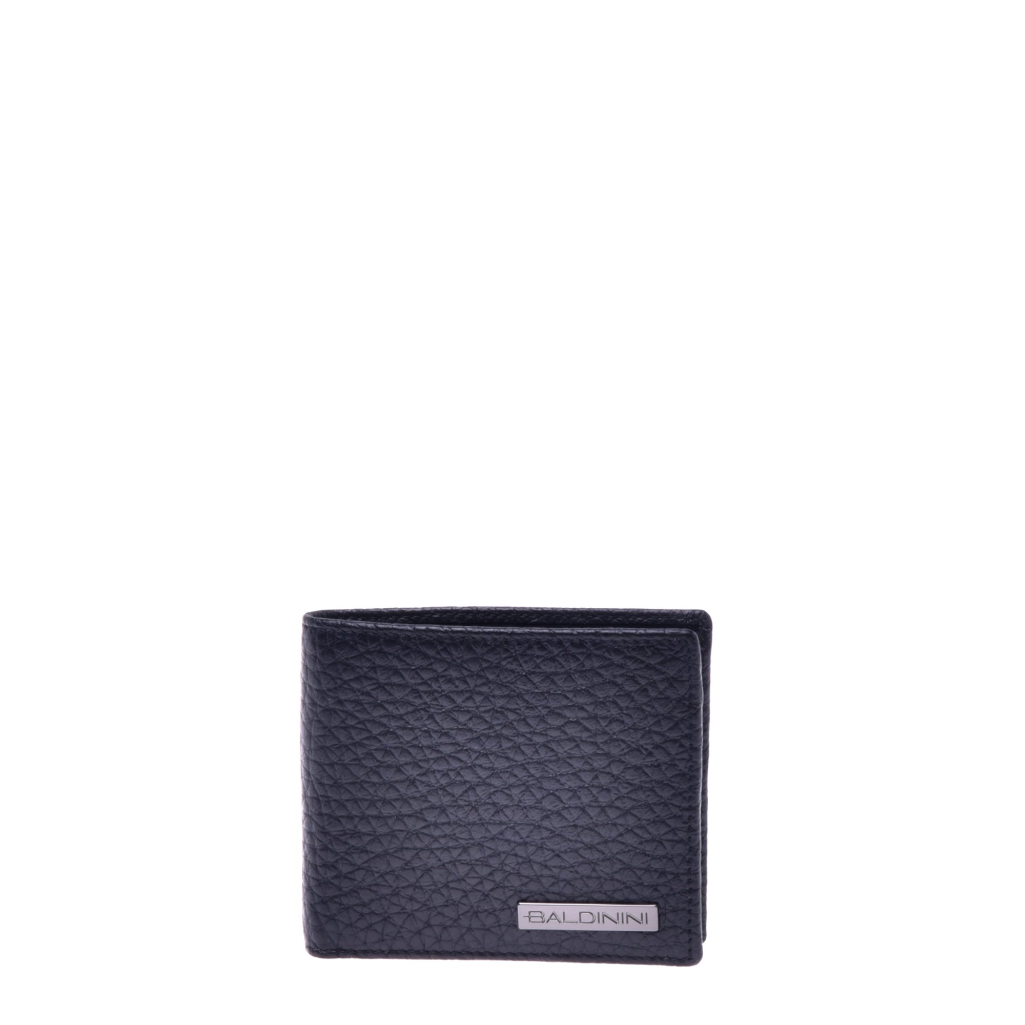 Black tumbled leather wallet image