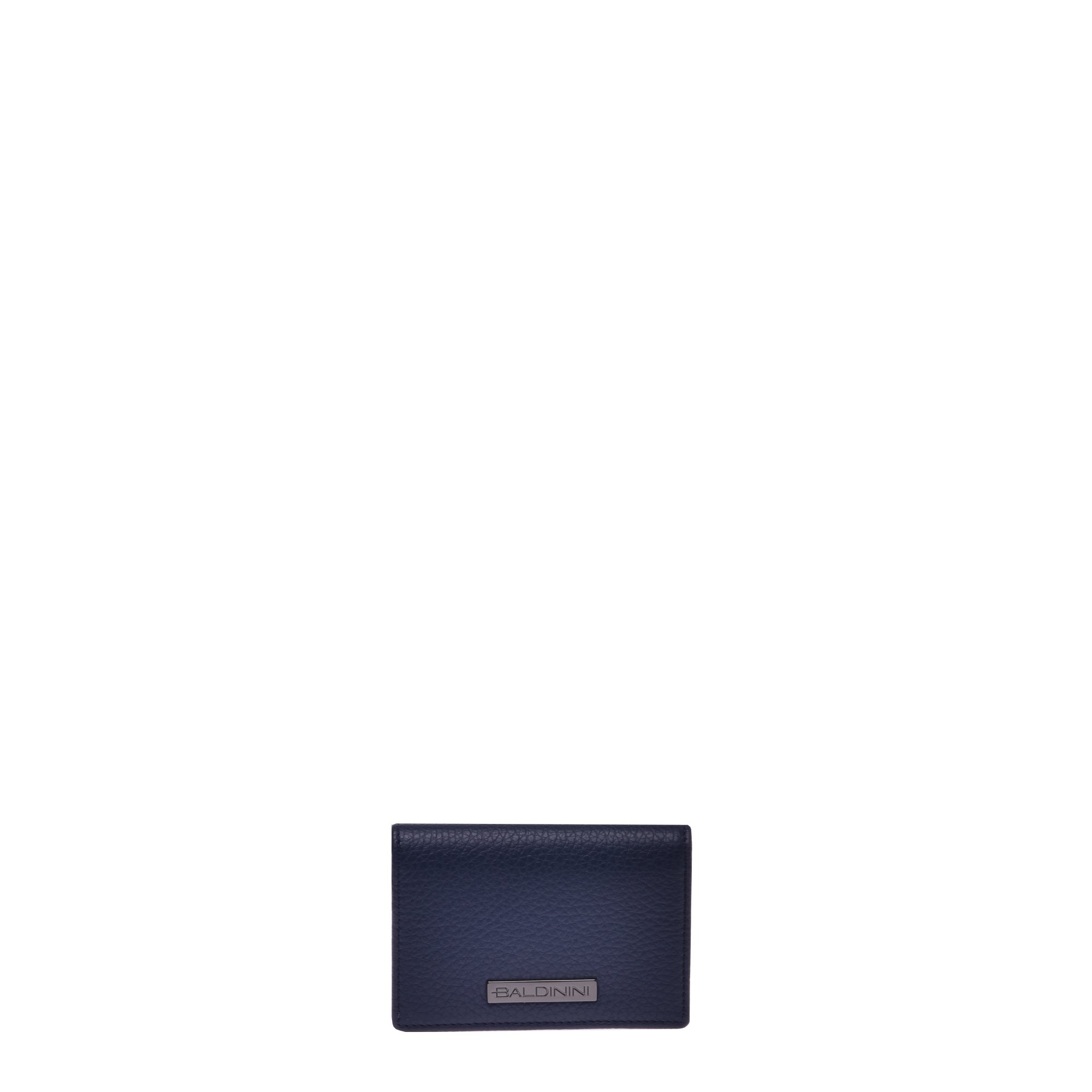 Dark blue woven leather wallet image