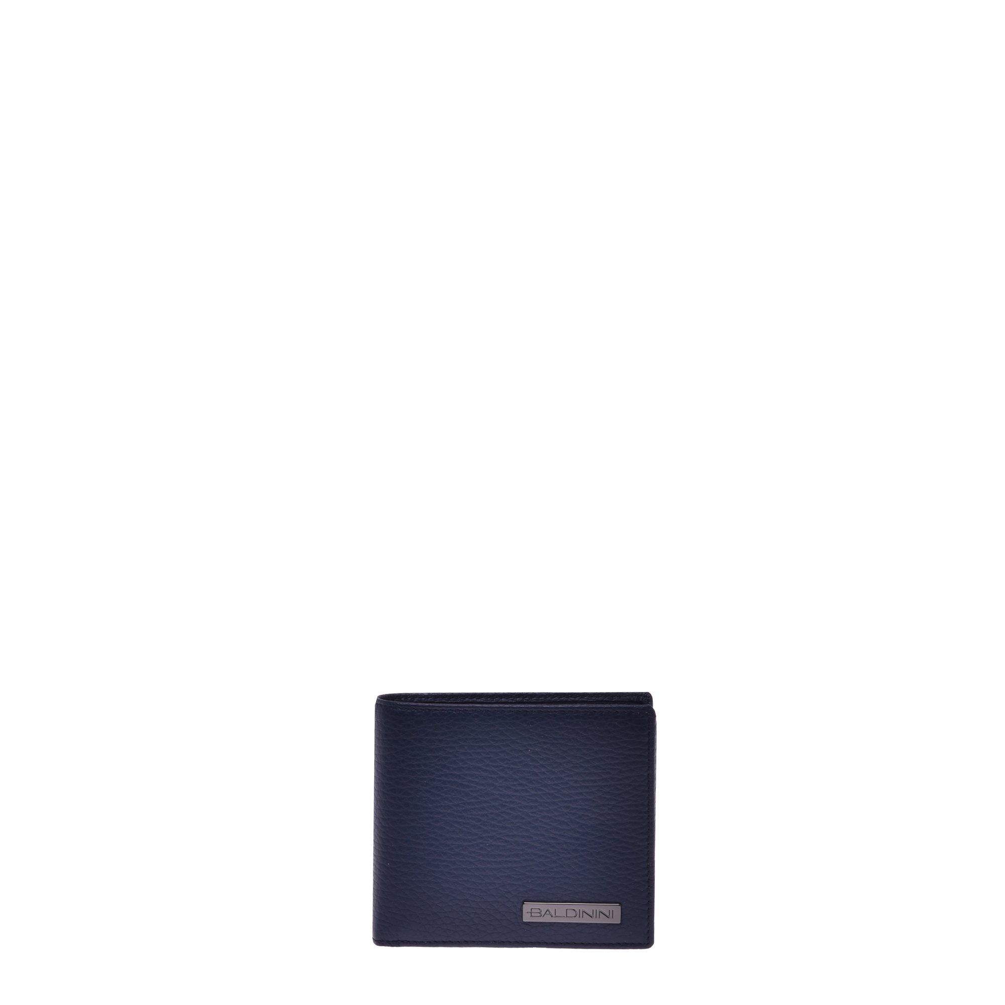 Dark blue tumbled leather wallet image